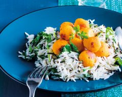 Almôndegas de cenoura com arroz