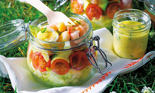 Salada de camarão com abacate