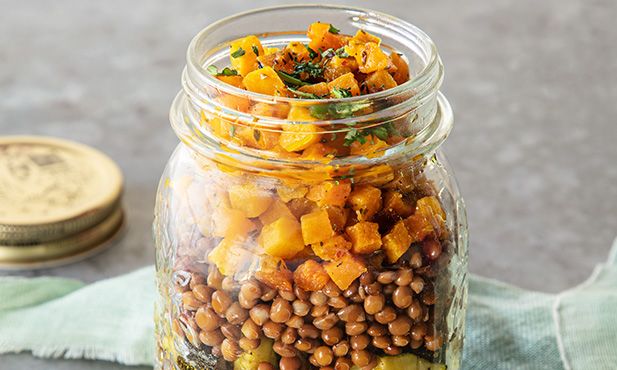 Salada de lentilhas com legumes