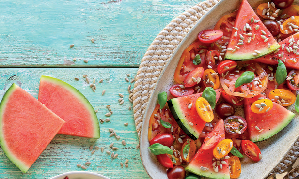 Salada de tomate com melancia