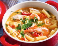 Fish and pasta stew