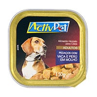Comida Húmida para Cão Premium Pedaços de Vaca e Peru ActivPet 150 g