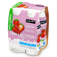 Iogurte Líquido Morango sem Lactose Pingo Doce 4×170 g