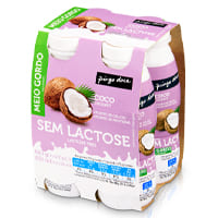 Iogurte Líquido Coco sem Lactose Pingo Doce 4×170 g