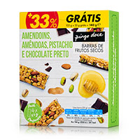 Barra de Frutos Secos com Pistachio e Chocolate Pingo Doce 105G + 33% Grátis