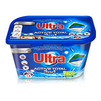 Detergente Máquina Roupa Cápsulas Active Total 3 em 1 Ultra 18 doses