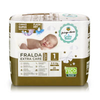 Fraldas Sensitive Extra Care & Dry T1 2-5kg Pingo Doce Cuida Bebé 28 un