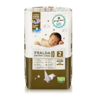 Fraldas Sensitive Extra Care & Dry T2 3-6kg Pingo Doce Cuida Bebé 60 un