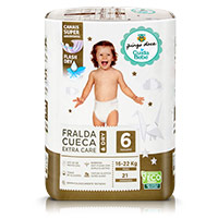 Fraldas Cueca Extra Care & Dry T6 16-22 kg Pingo Doce Cuida Bebé 21 un