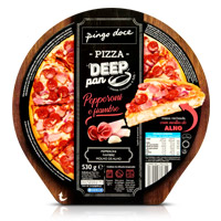 Pizza Deep Pan de Pepperoni e Fiambre Pingo Doce 530 g