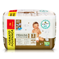 Fraldas Extra Care & Dry T3 4-10kg Pingo Doce Cuida Bebé 86 un