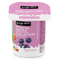 Iogurte Pedaços de Mirtilo sem Lactose Pingo Doce 120 g