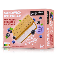 Gelados Sandwich Iogurte com Frutos do Bosque Pingo Doce 6 un